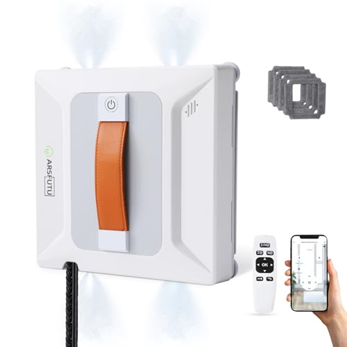 Window Cleaning Robot 4 Water Spray Automatic Window Cleaner with Upgraded Edge Detection Technology for Glass Marble