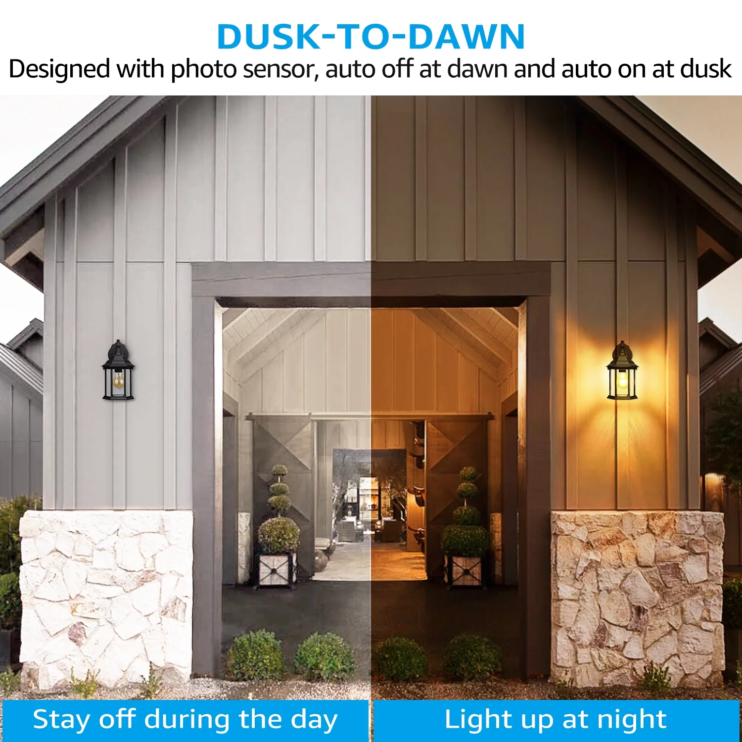 Outdoor wall lights, Dusk to dawn outdoor lighting, Light sensor socket outdoor dusk to dawn