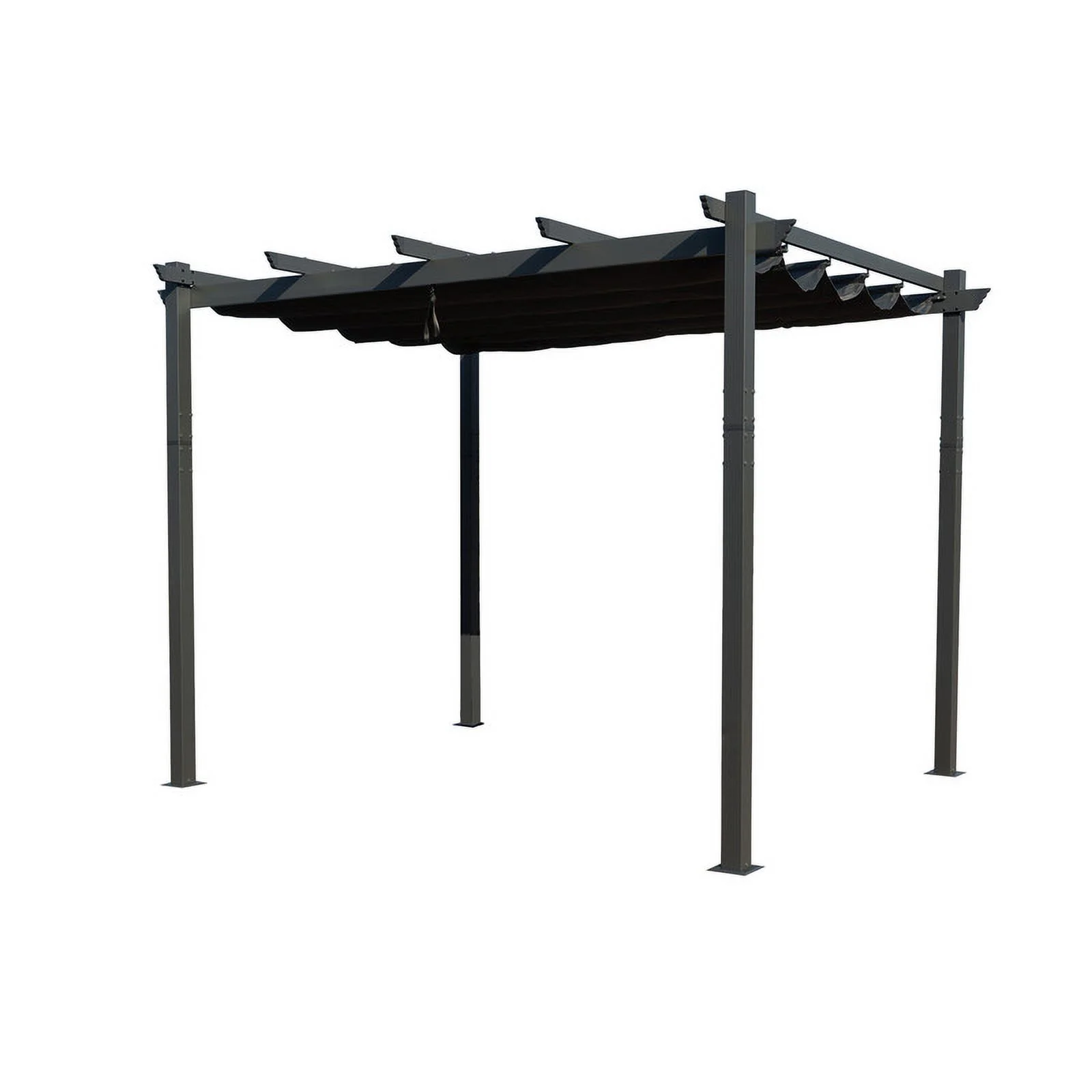 Kozyard Morgan Outdoor Extra-Large Gray Aluminum Frame Pergola with Sunshade Canopy (10ft x 12ft, Gray, Canopy Only)