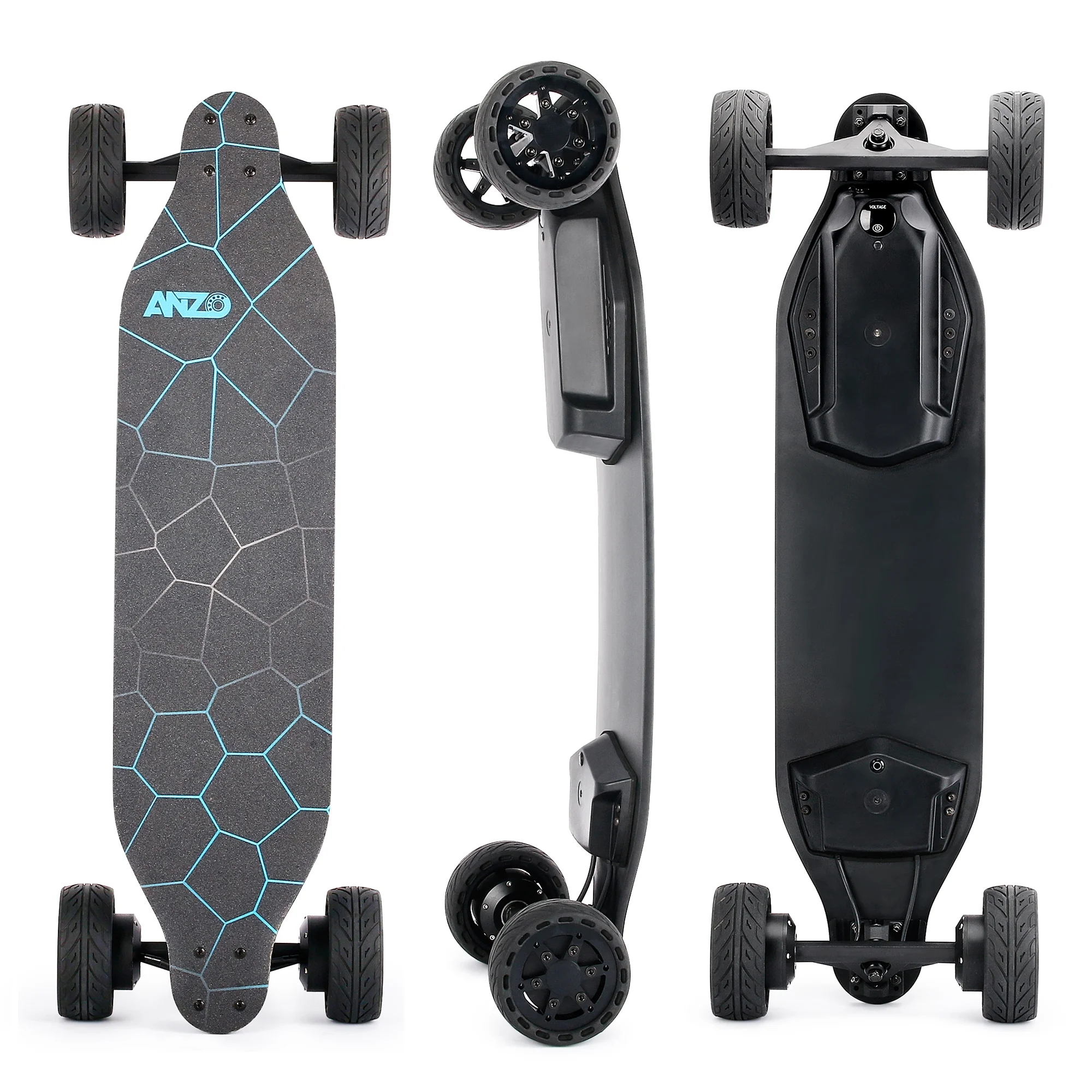 Cheelom All-Terrain Off Road Electric Skateboards Top Speed of 35 Mph 25 Miles Range 9600 Mah Battery 1000*2 Dual Motor IP55 Waterproof Carbon fiber Electric Longboard for Adults Teens