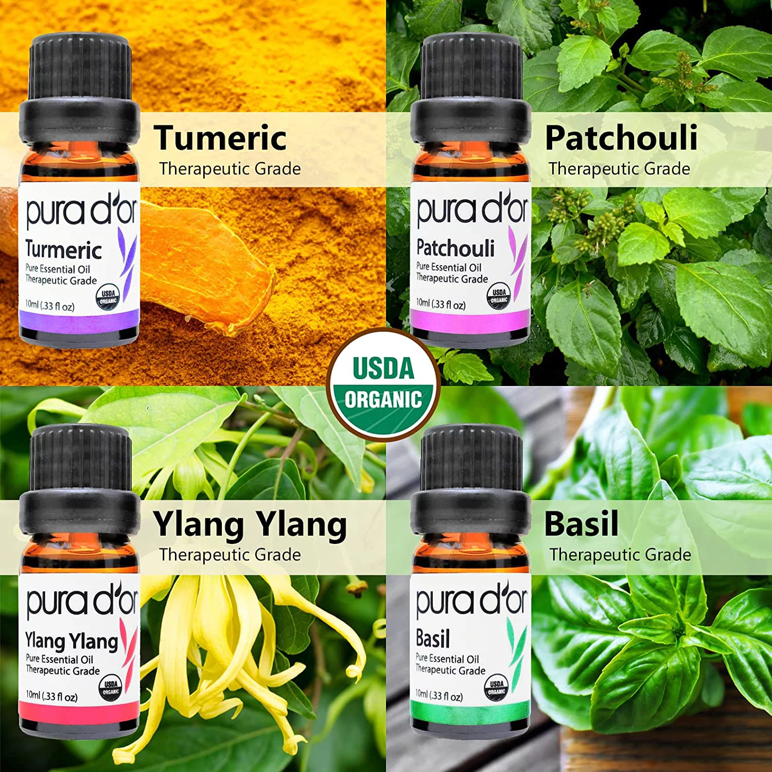 PURA D'OR Sweet16 Essential Oil Wood Box Gift Set 10mL x16 USDA Organic, 100% Pure Therapeutic (Lavender-Cedarwood-Rosemary-Eucalyptus-Lemon-Patchouli-Basil-Peppermint-Tea Tree-Bergamot-Ylang Ylang +)