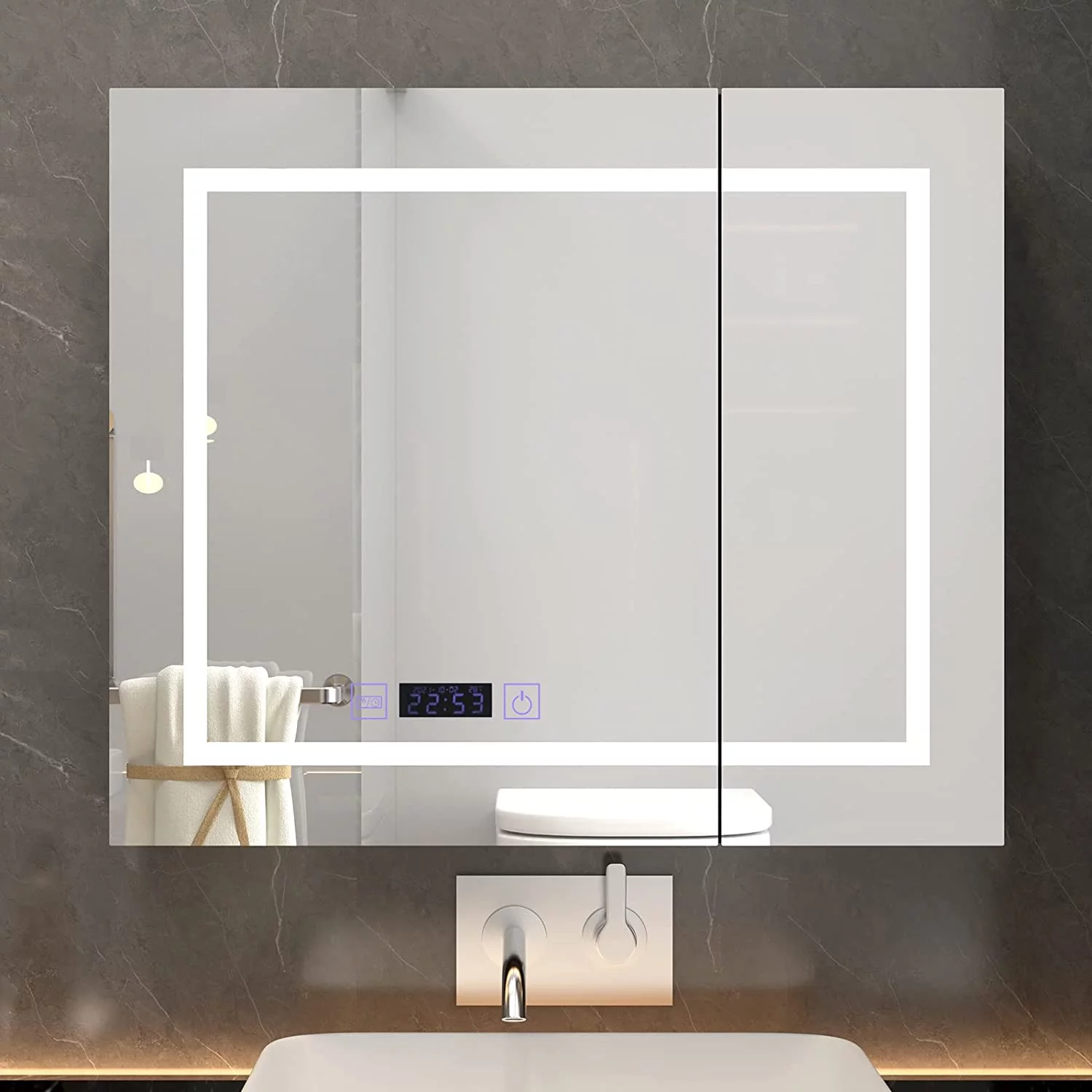 Soges LED Bathroom Mirror Cabinet Medicine Cabinet with Lights, Bathroom Wall Cabinet, 30