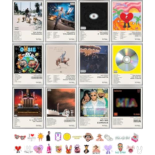 unique america 12 Pcs| Posters, Album Cover Posters, SZA, Music Posters, Album Covers For Wall Decor, SZA Poster 12x16” Total 12 SZA album cover Poster & 25 Stickers White Design Unframed