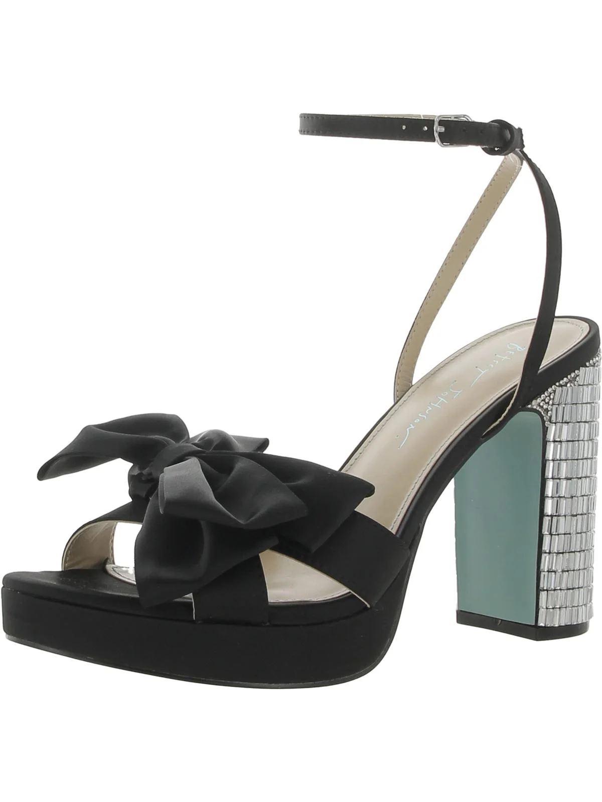 Betsey Johnson Womens Maddy Satin Embellished Heels