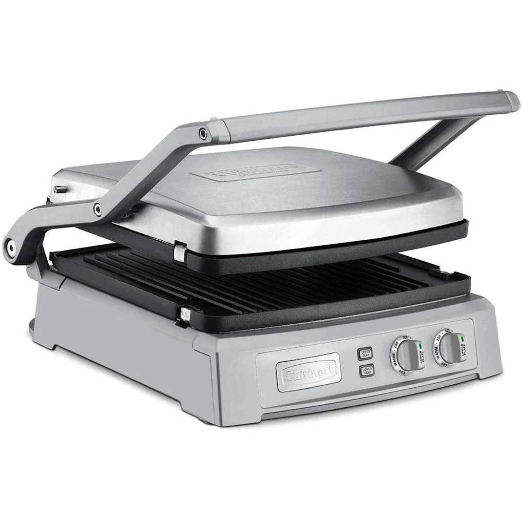 Cuisinart Griddler Deluxe with 6 Cooking Options, Reversible Grill/Griddle Plates, and Dual-Zone Control