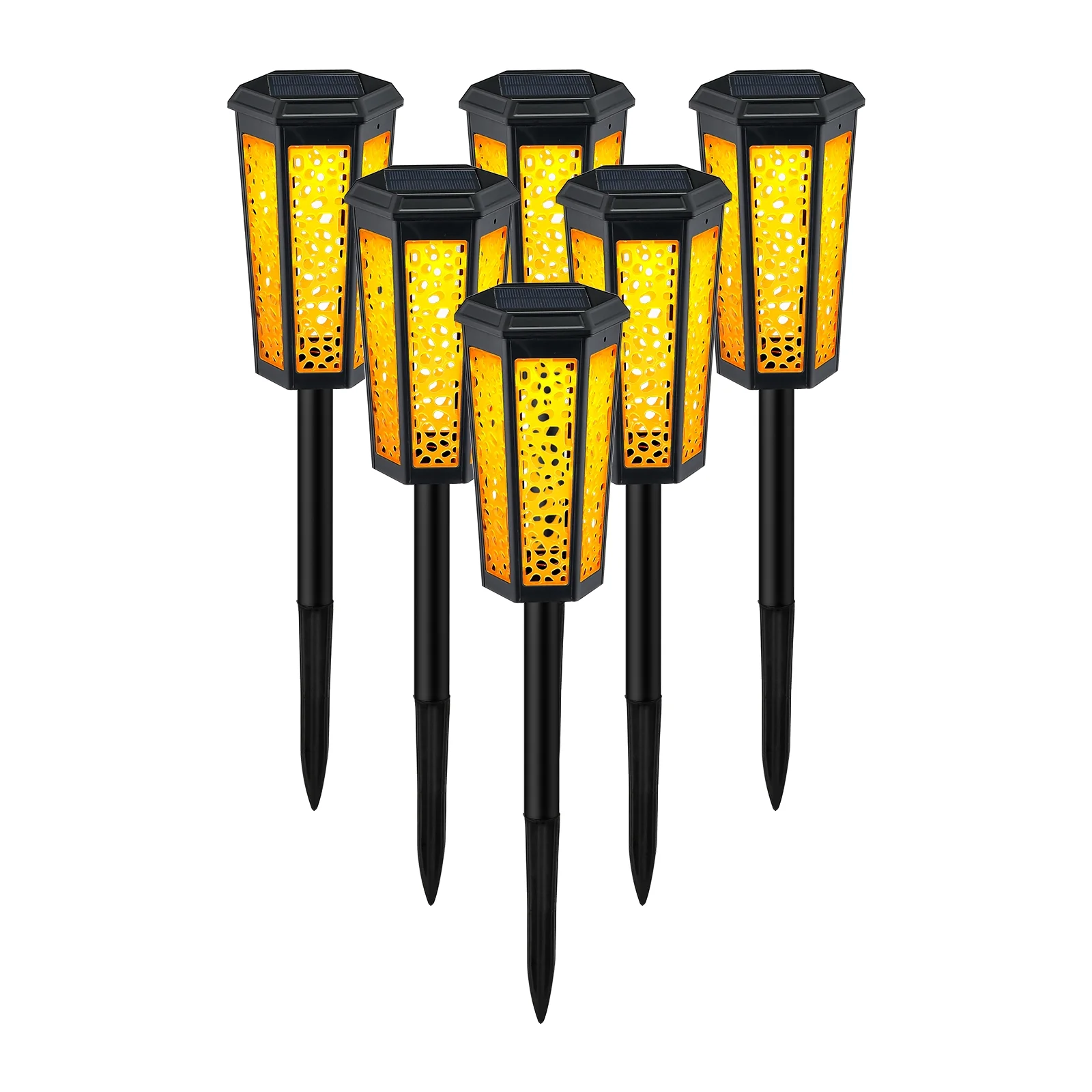 Solar Color Change Pathway Lights, 6 Pack Outdoor Garden Low Voltage Landscape Path Light Waterproof for Lawn Patio Yard Walkway