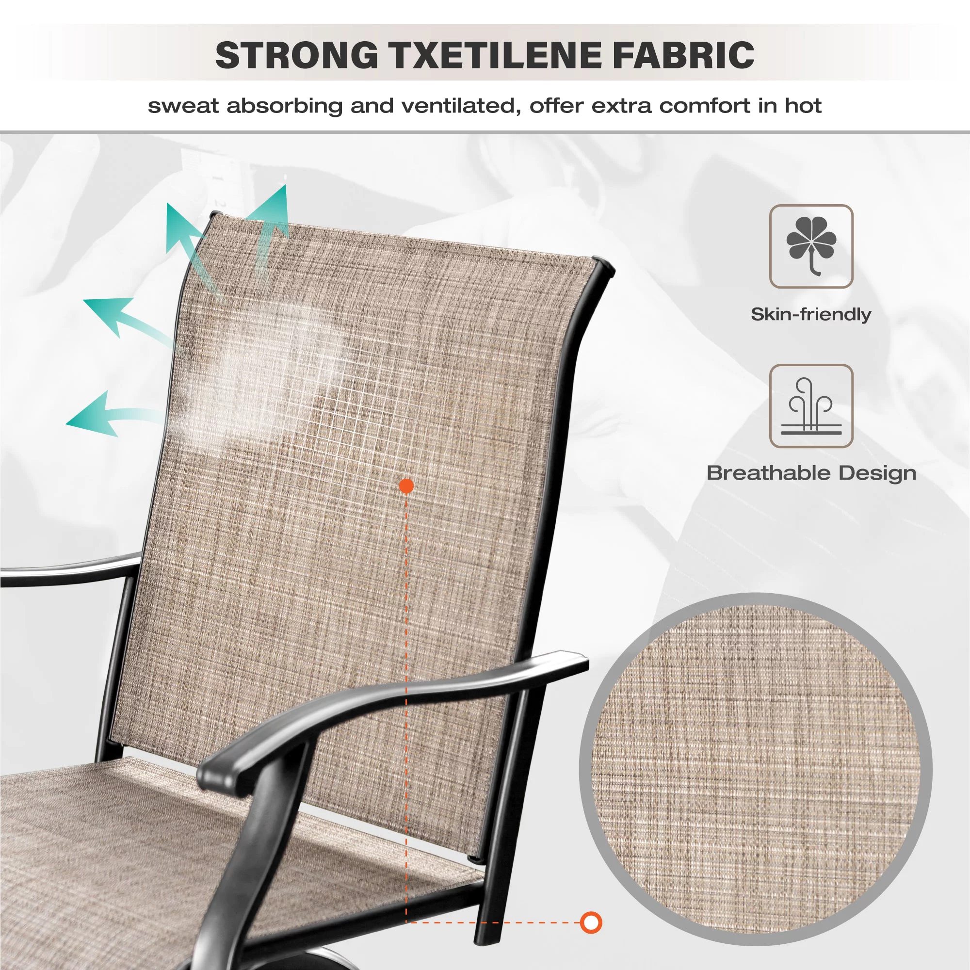 Sophia & William 3 Piece Outdoor Bar Set Patio Bar Height Swivel Chairs and Table Bistro Set