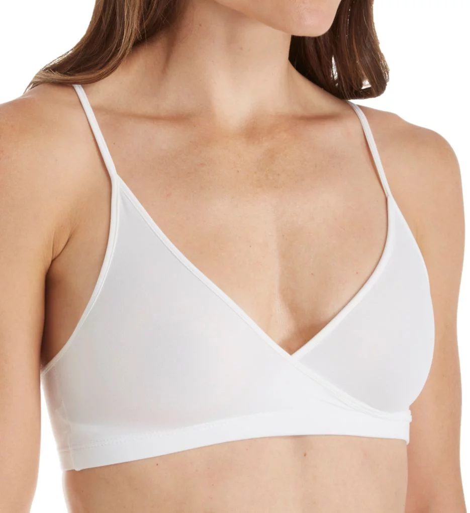 Women's Elita 8864 Silk Magic Microfiber Crossover Spaghetti Bra (Porcelain 32)