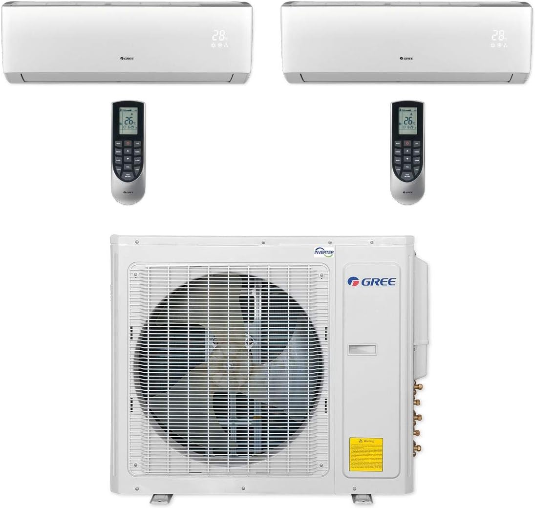 Gree 30,000 BTU Multi21+ Dual-Zone Wall Mount Mini Split Air Conditioner Heat Pump 208/230V SEER 21 (18-24)
