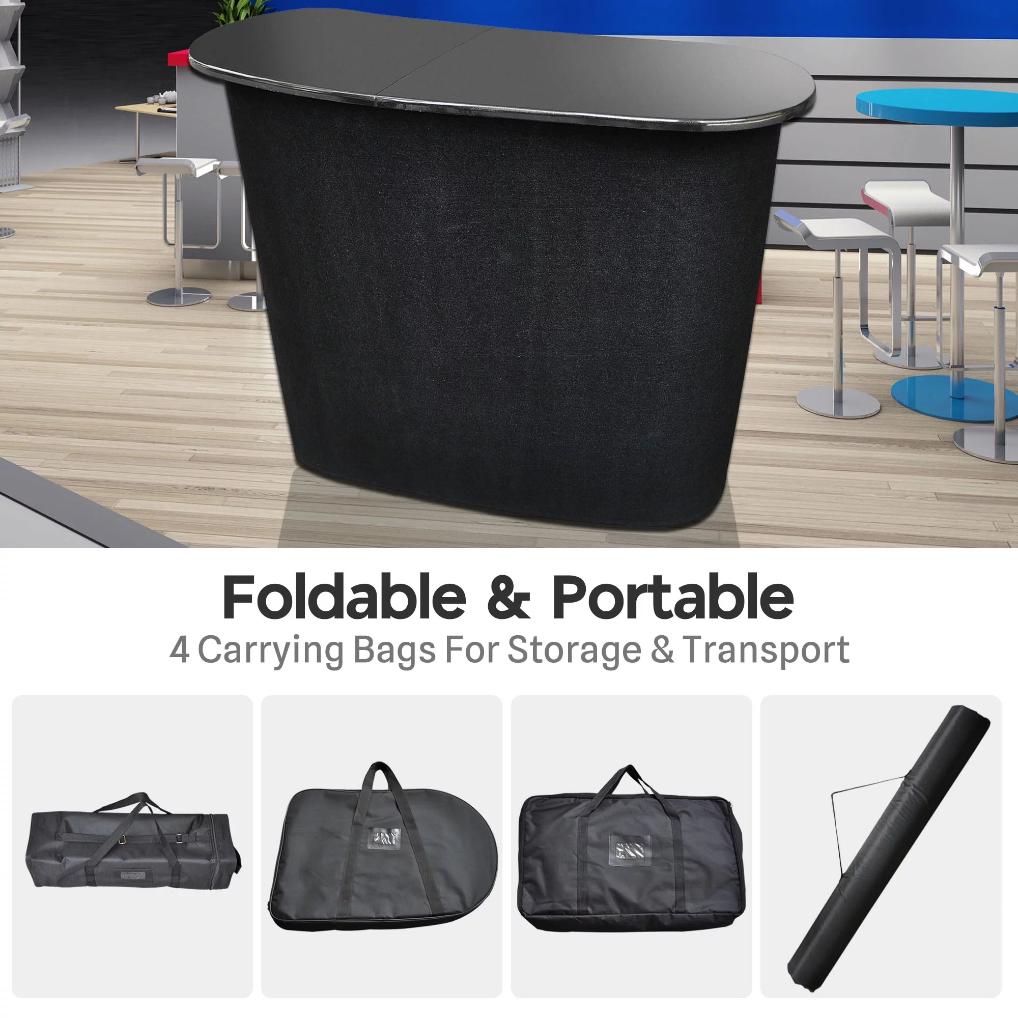 InstaHibit Portable Pop Up Podium Counter Table Stand Promotion Retail Trade Show Display