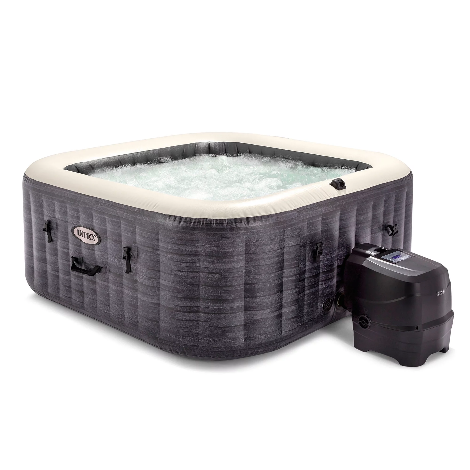 Intex PureSpa Plus Inflatable Square Hot Tub with Maintenance Accessory Kit