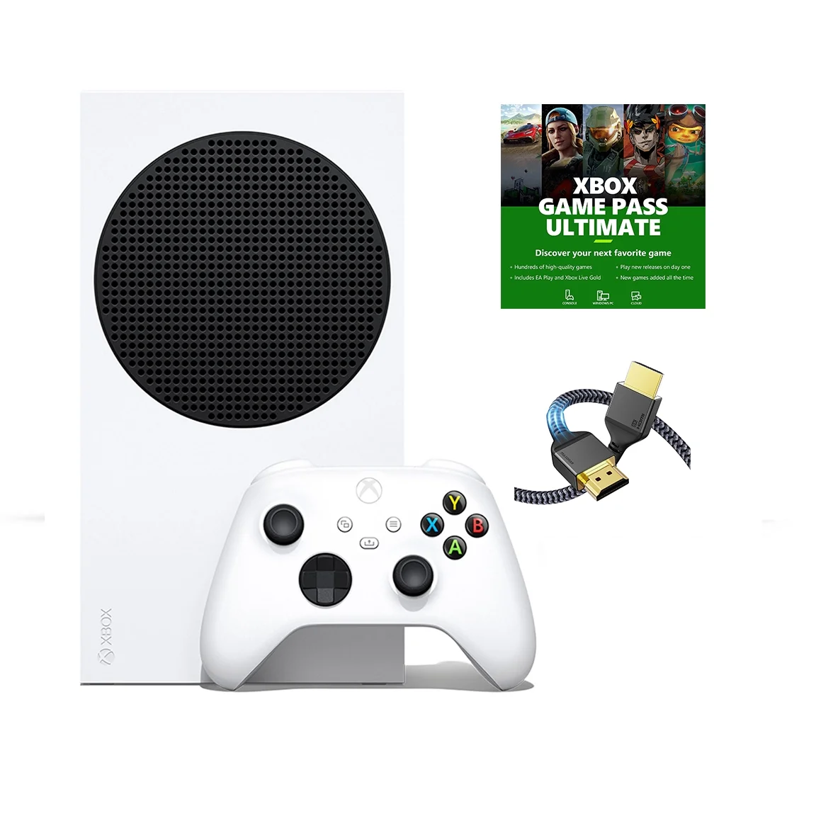 2023 Newest Edition-Microsoft Xbox-Series-S 512GB SSD– White Wireless Controller with Xbox Game Pass Ultimate: 1 Month and SUPERE High Speed HDMI Cable