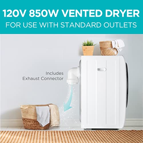 BLACK+DECKER BCED37 Compact Dryer for Standard Wall Outlet, Small, 4 Modes, Load Volume 13.2 lbs., White