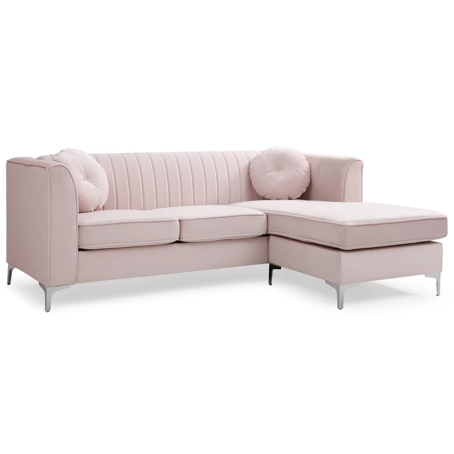 Homestock Global Glam G794B-SC Sofa Chaise ( 3 Boxes) , Pink