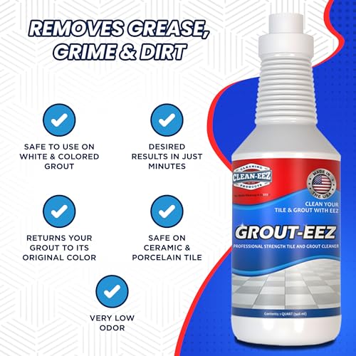Clean-eez - Grout-eez Super Heavy-Duty Grout Cleaner Easy and Effective. Destroys Dirt and Grime with Ease. Safe for Colored Grout. Single Bottle and Handheld Options Available. 32 Ounce