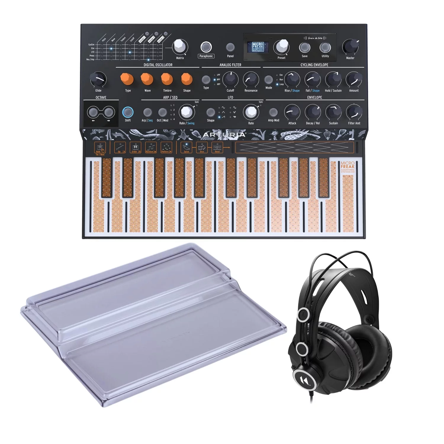 Arturia MicroFreak Synthesizer - Innovative Hybrid Sound Engine with Hard Cover, and Headphone