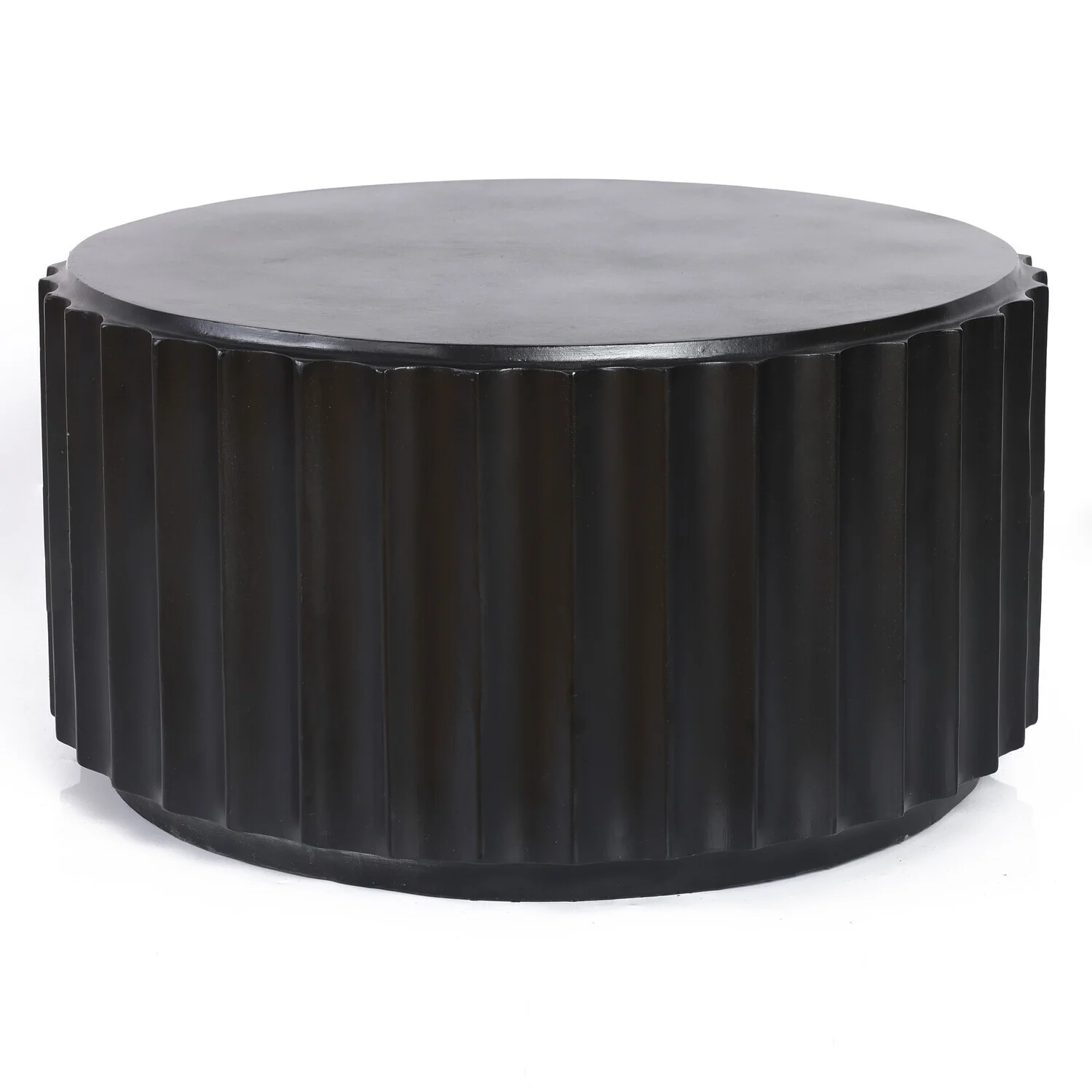 HomeStock Asian Allure Black Cement Round Coffee Table