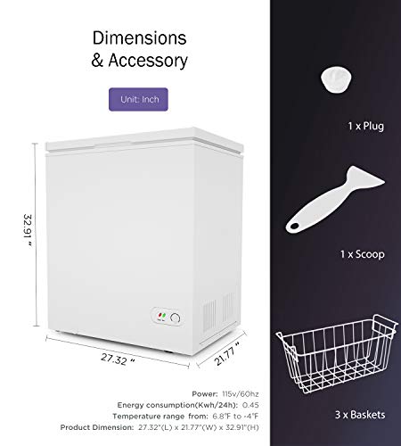ADT Chest Freezer Free-Standing Top Door Freezers 6.8℉ to -4℉