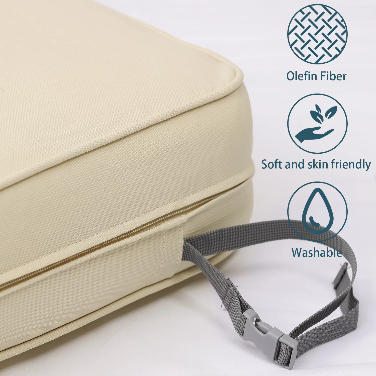 Aoodor 24'' x 24'' Outdoor Furniture Deep Seat Chair Cushion Set, Olefin Fabric Slipcover and Sponge Foam (Set of 2 Seats, 2 Backs, 2 Pillows)