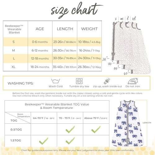 Burt's Bees Baby Beekeeper Infant Wearable Blanket, 100% Organic Cotton Unisex, Girl, Boy Swaddle Transition Sack - Light Weight 0.5 TOG or Medium Weight 1.5 TOG - Newborn Essentials Sleep Clothes