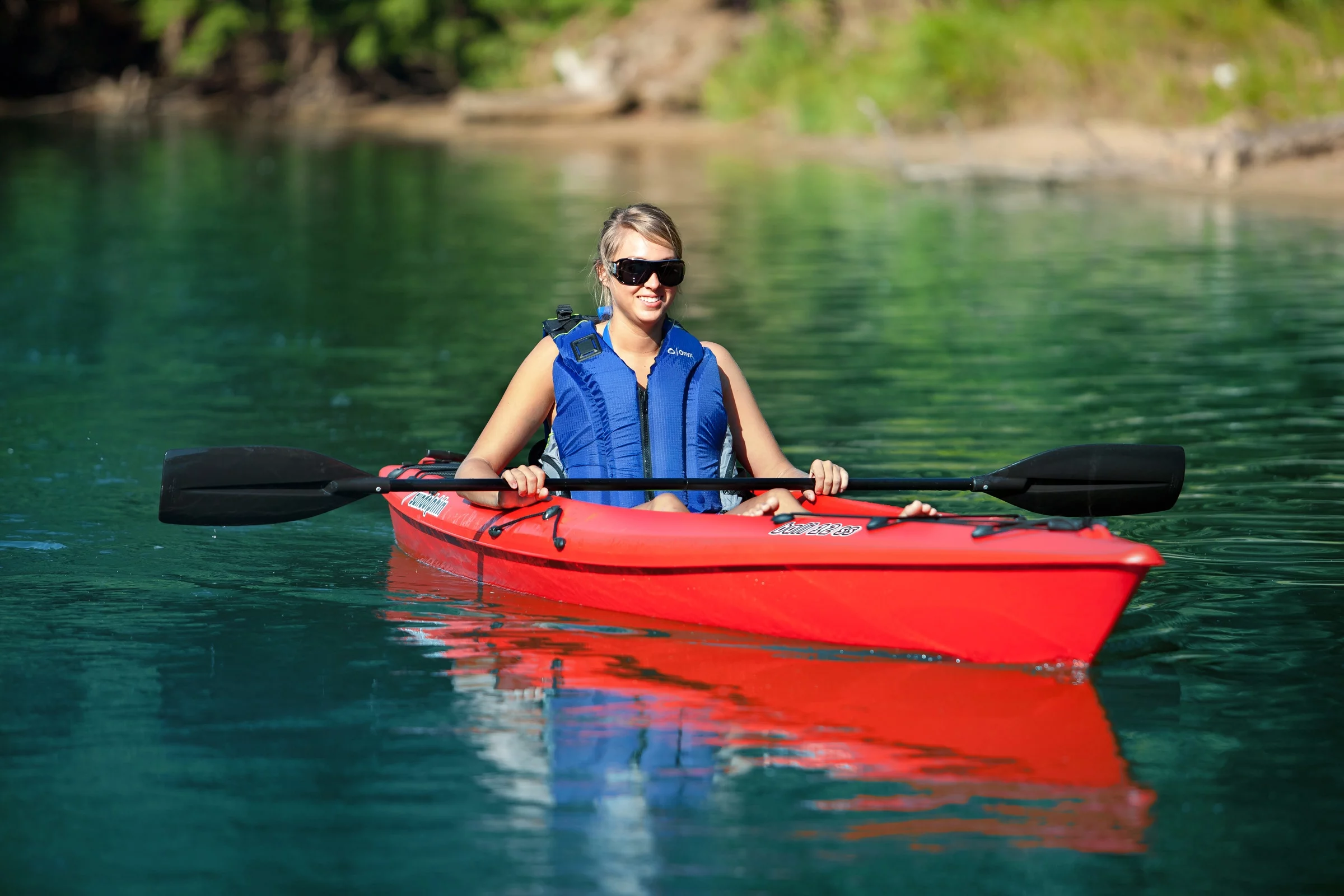 Sun Dolphin Bali 12' Sit-On Recreational Kayak Red, Paddle Included