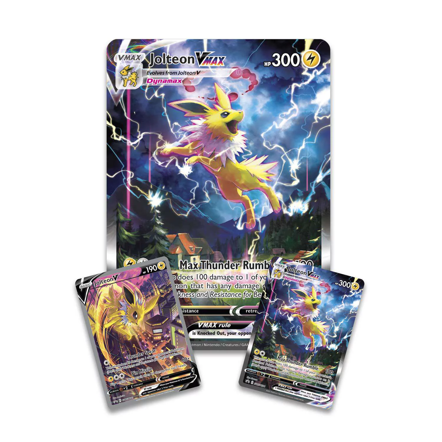 Pokemon Eevee Evolutions Jolteon VMAX Premium Collection (6 Booster Packs, Promo Card, Oversized Card, Coin, Pin & More)