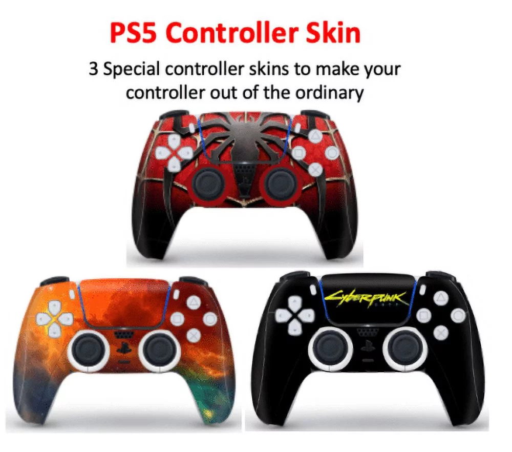 2023 PlayStation PS 5 Gaming Holiday Bundle:PS5_Disc Console with Marvel’s Spider-Man 2, God of War & The Last of Us Remastered +Wireless Controller+ Charging Dock + 3pcs Controller Skins