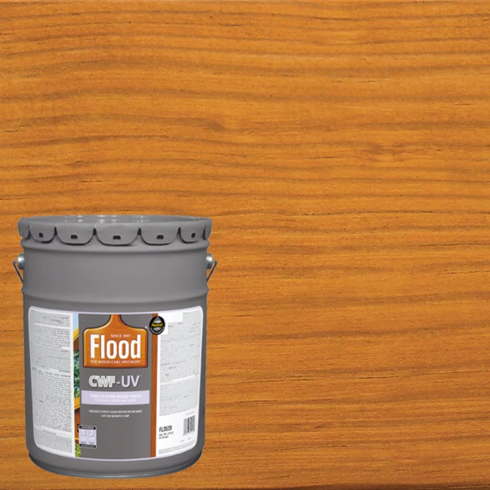 Flood CWF-UV Wood Stain, Transparent Natural Finish, 5 Gallon