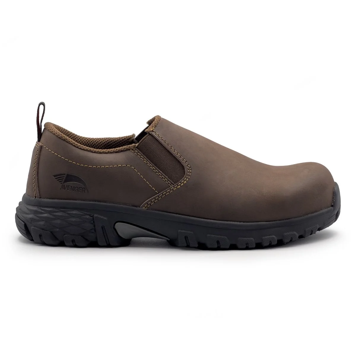 FSI FOOTWEAR SPECIALTIES INTERNATIONAL NAUTILUS Avenger Mens Flight Slip-On Composite Toe ESD Work Shoe Brown - A7035