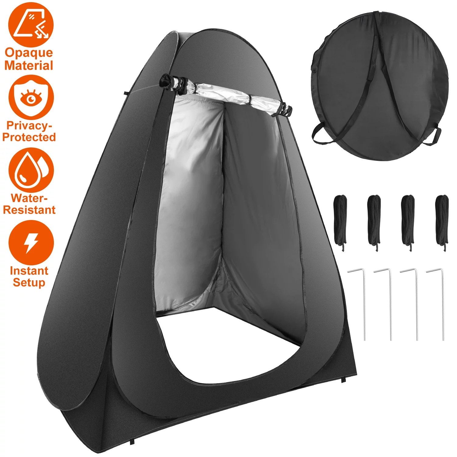 iMounTEK Pop up Privacy Tent Assembly Size 59x59x74.8in Outdoor Shower Tent Portable Clothes Changing Room Camping Shelter with Carry Bag for Camping Hiking Beach Picnic, Black