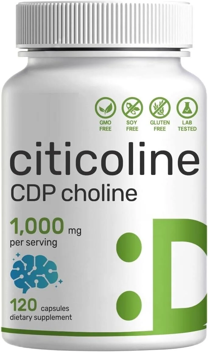Citicoline CDP Choline 1000mg 120 Caps supports Brain Cognitive Function