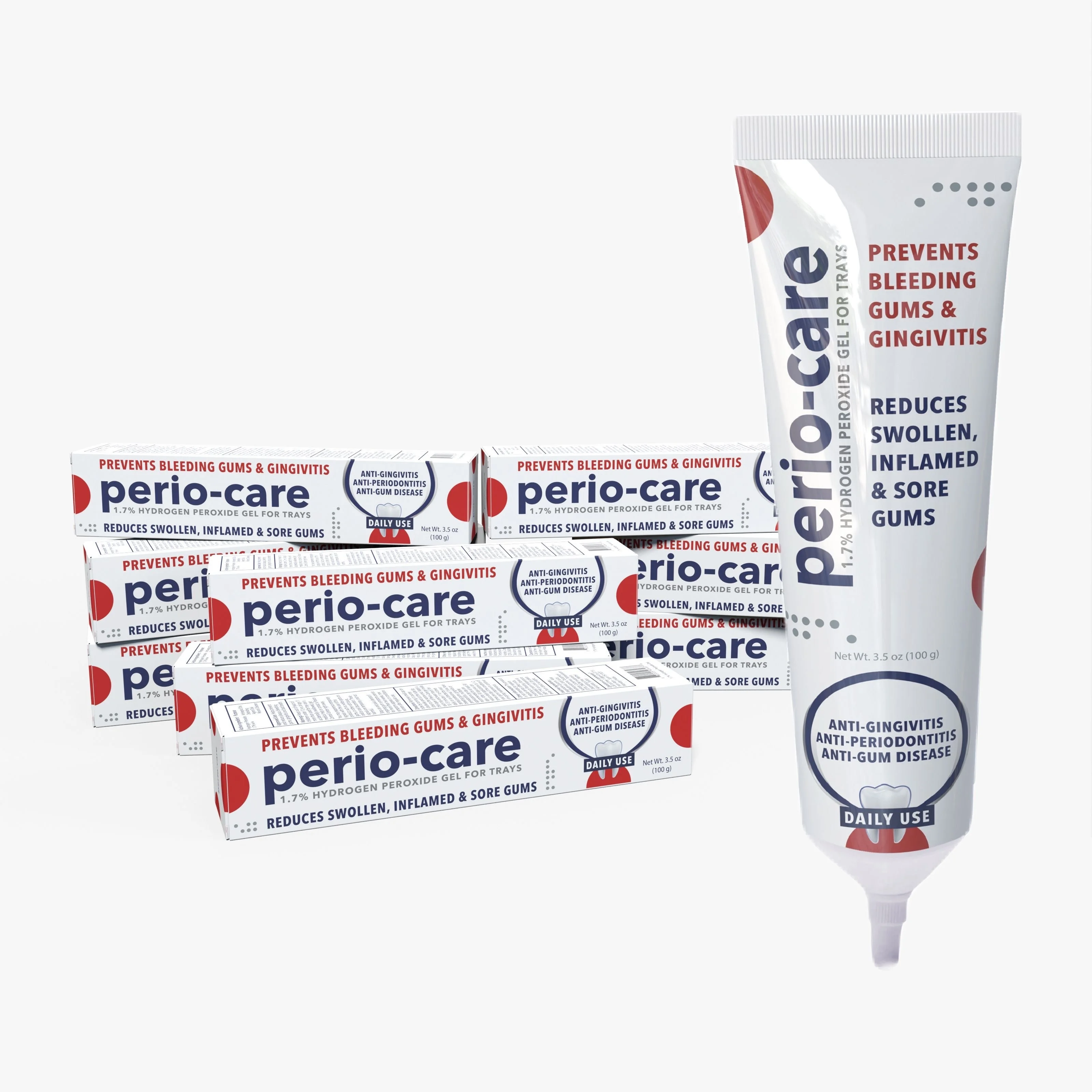 Perio Care Gel for Trays (9 Tubes) - 1.7% Hydrogen Peroxide Gel - Compare to Perio Gel, Perio Gel X, Perio Protect Gel, GumX Defender Plus Gel, Perio Daily Defense Gel & Perio Restore Gel