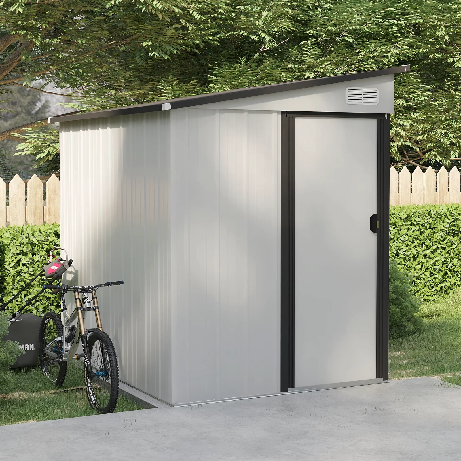 Storage Shed 5X7ft, Outdoor Lean-to Metal Storage Sheds with Pent Roof