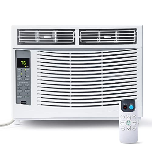 Adoolla Window Air Conditioner 6,000 BTU, Turbo Fast Cooling Up to 250 Sq.Ft. Flexible Window Opening(T Design), Window AC Unit with Remote & APP Control, Easy Install Kit, Auto Restart, 24H Timer
