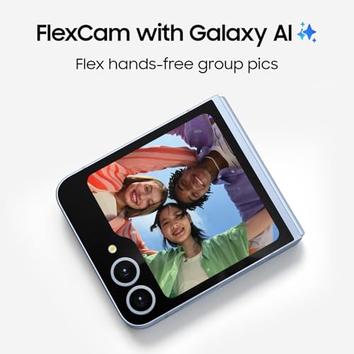 SAMSUNG Galaxy Z Flip 6 AI Cell Phone, 256GB Unlocked Android Smartphone, FlexCam, Photo Assist, Camcorder Mode, Live Interpreter, Foldable Design, 2024, US 1 Yr Manufacturer Warranty, Blue