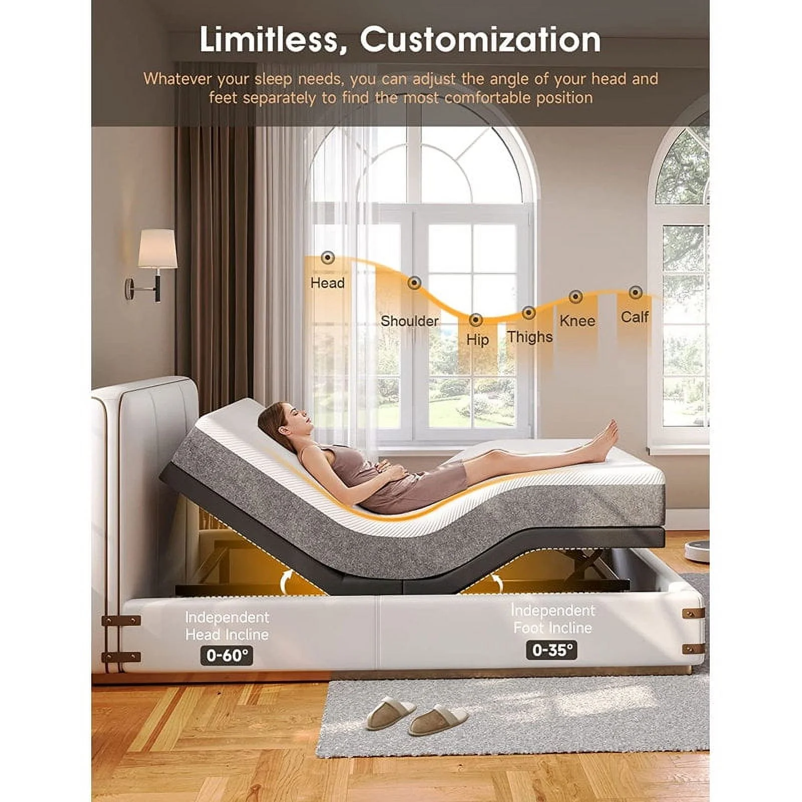 Adjustable Bed Frame Twin Size,Neche Zero Gravity Ergonomic Bed Base with Remote Quiet Motor,12