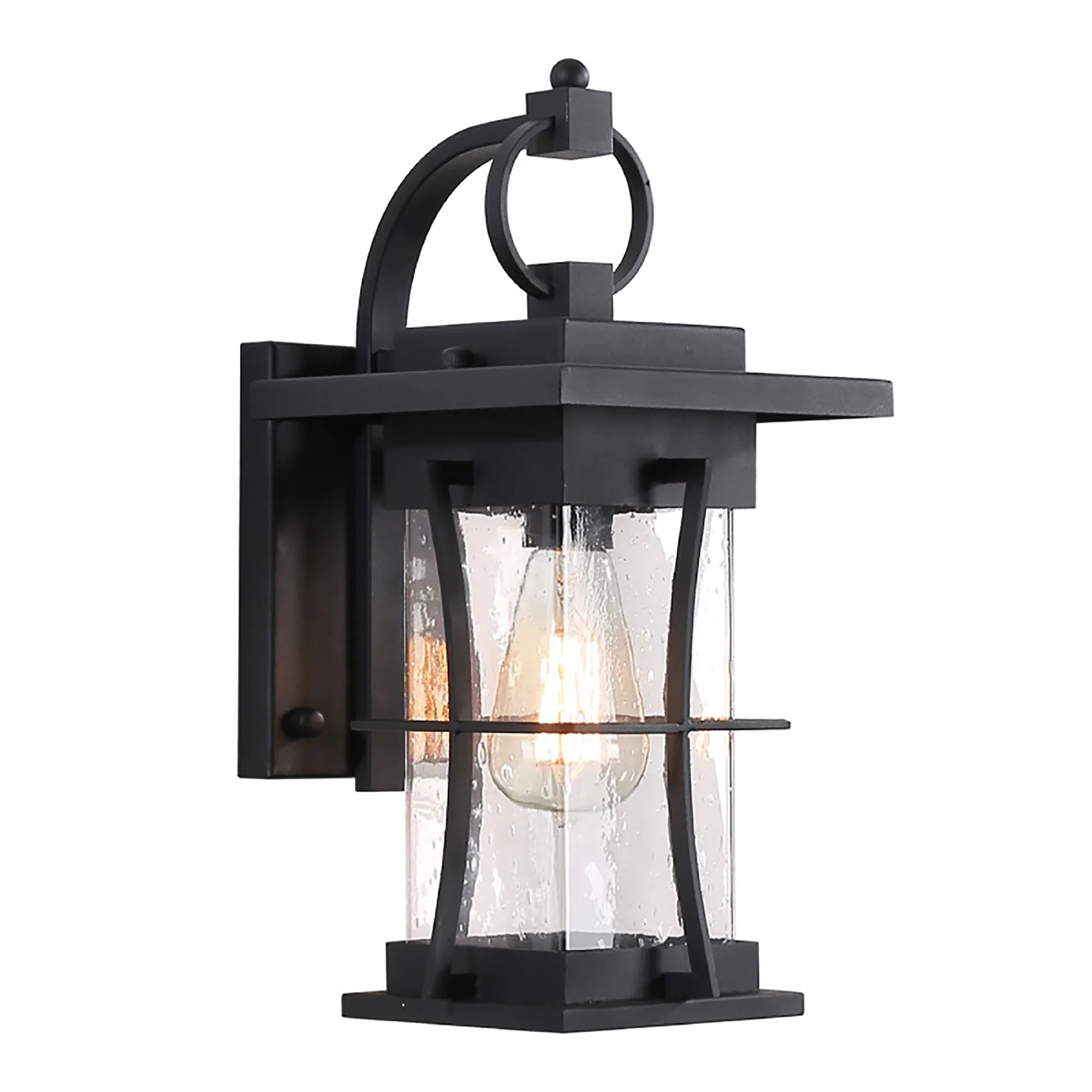ADISUN Outdoor Wall Lantern Waterproof Wall Sconce Light Fixture Wall Mount Light with Clear Glass Shade Wall Lamp for Porch
