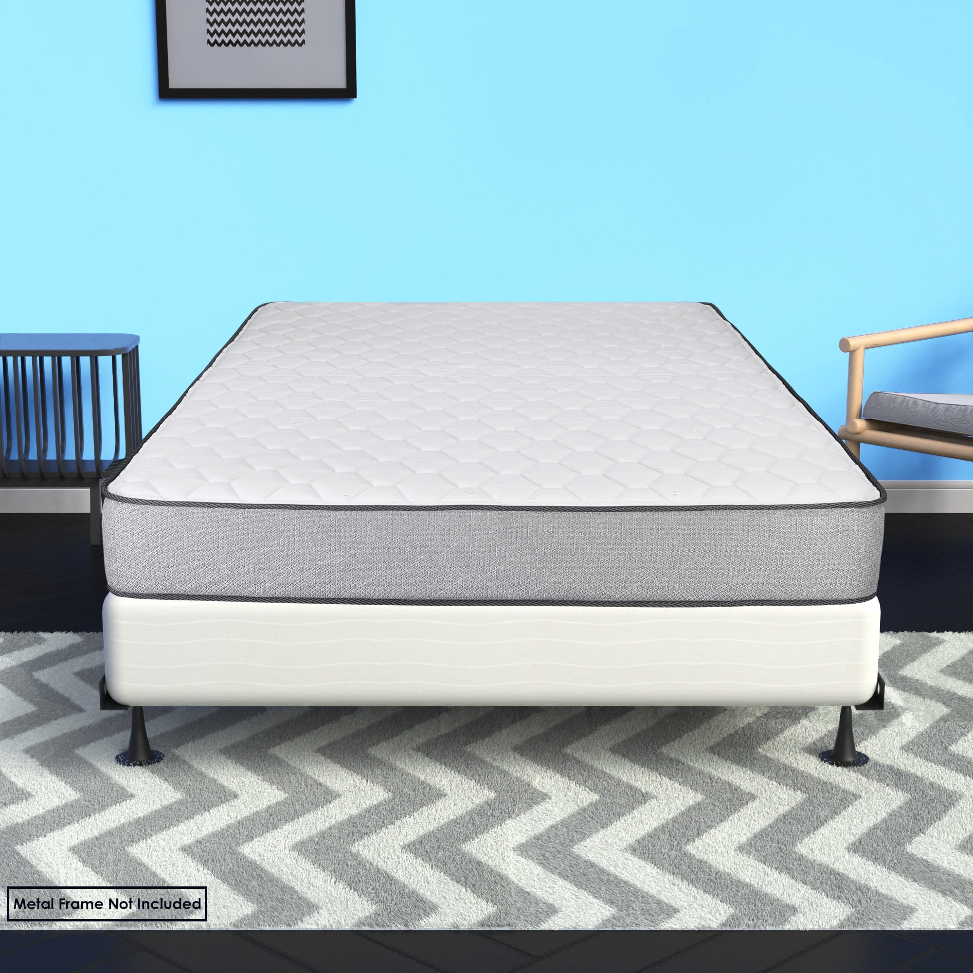 Spring Coil ONETAN, 4.5-Inch & 8-Inch Sturdy Wood Box Spring for Mattress Support - Durable and Easy to Assemble Natural Wood Foundation Firm Full