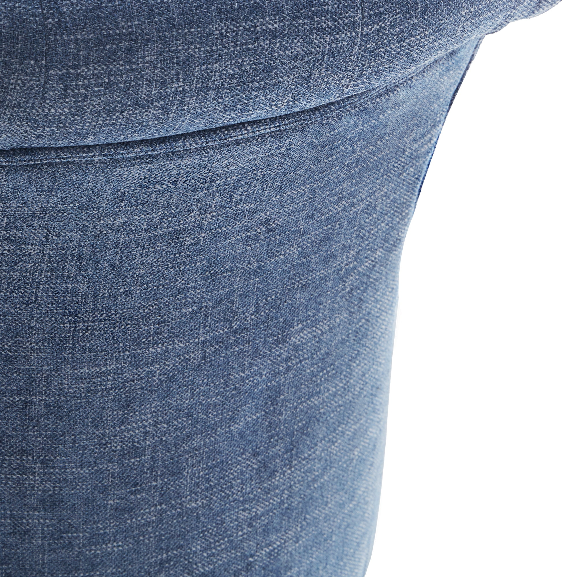 HUIMO Home Swivel Office Chair Adjustable Height Swivel Chair with Wheels Linen Fabric Upholstered Comfortable Armless Computer Desk Chair with Wooden Legs for Home Office Study Studio(Blue)