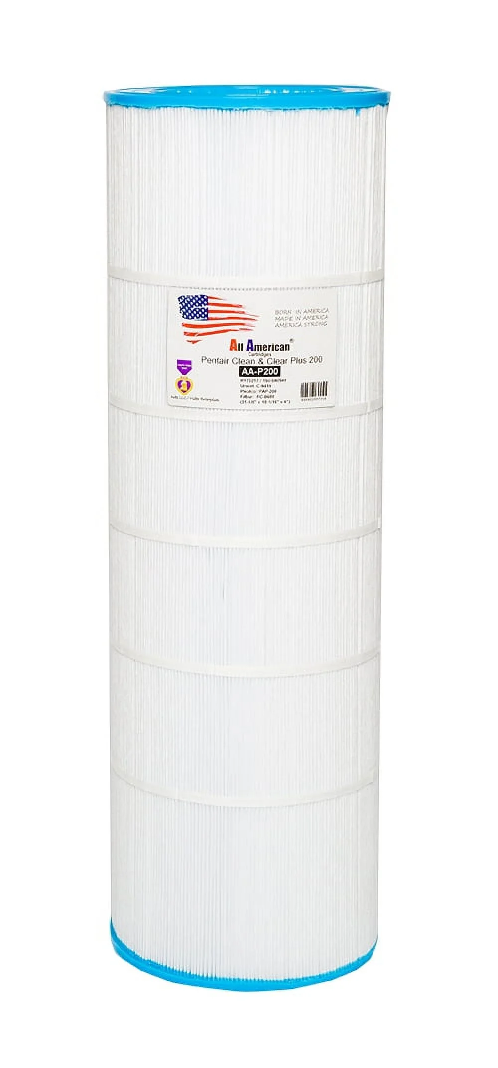 ALL AMERICAN AA-P200 Pool Filter; Replaces Predator Clean and Clear 200, Pentair Clean and Clear 200, Pleatco PAP200-4, Filbur FC-0688, Unicel C-9419