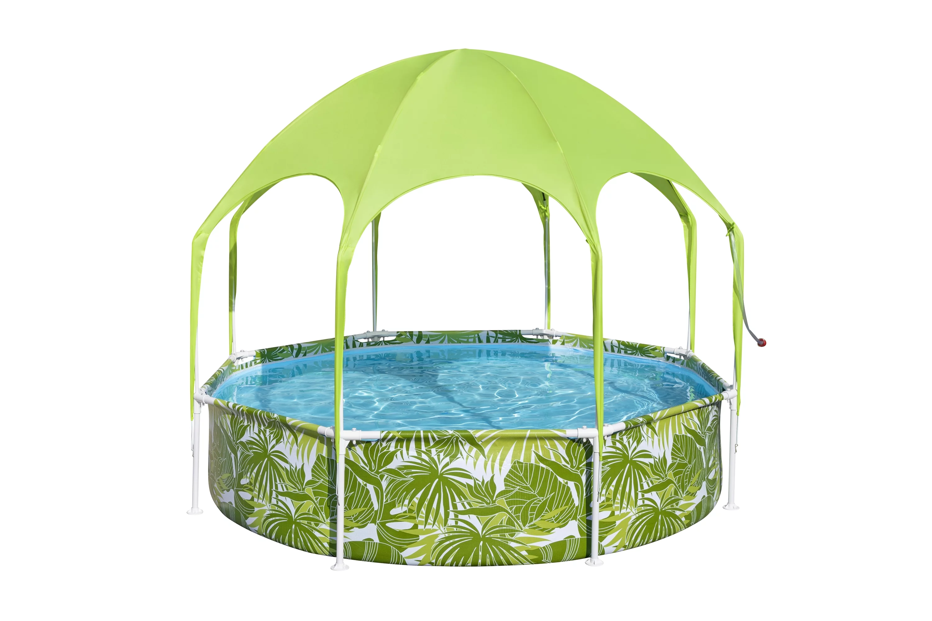 H2OGO 8 ft. x 20 in. Round Above Ground Pool Set With Pool Shade