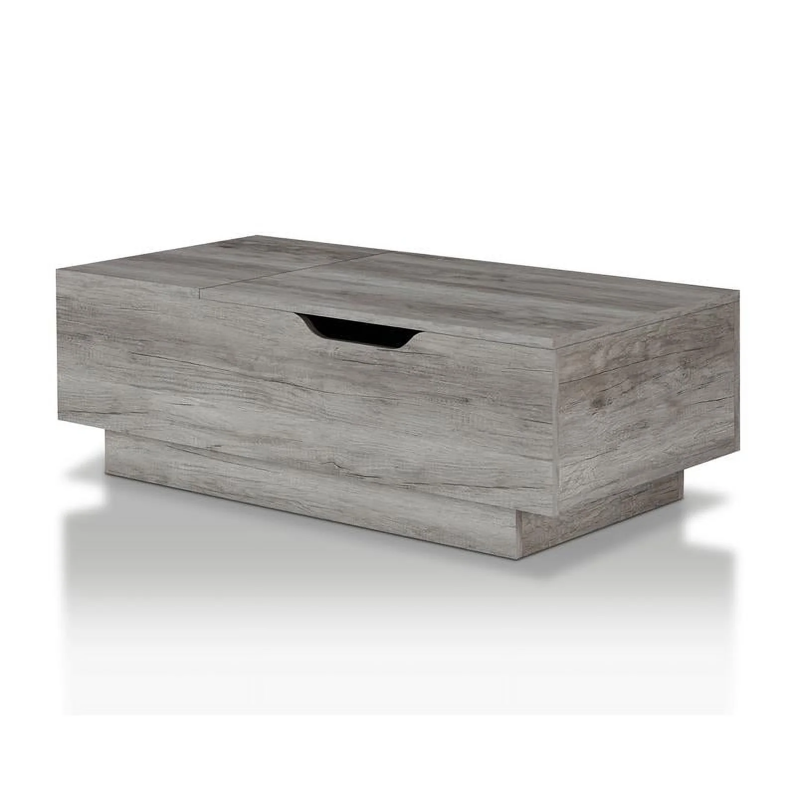 Bowery Hill Wood Lift Top Coffee Table in Vintage Gray Oak