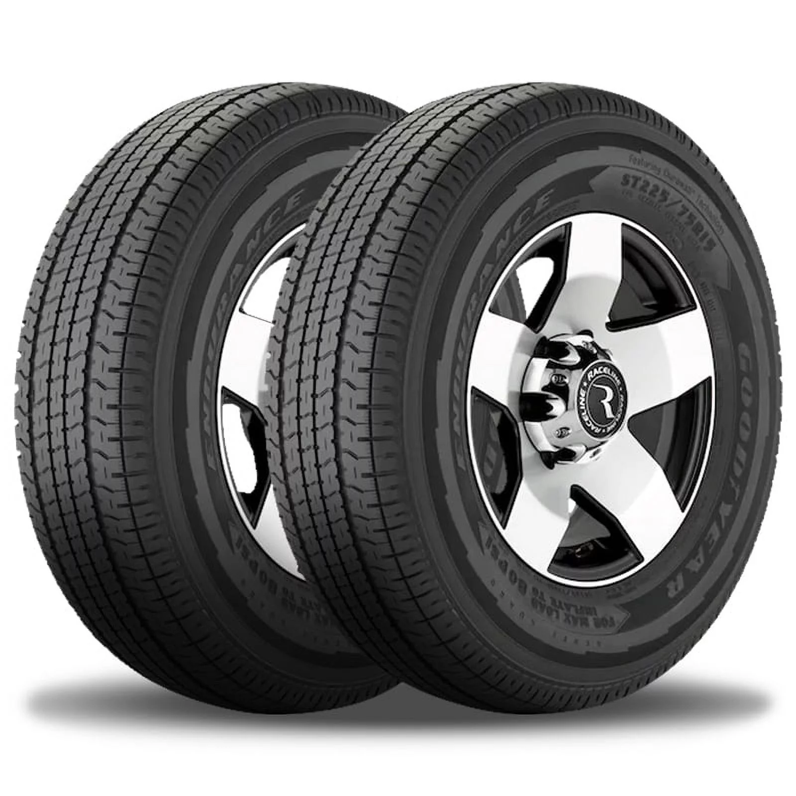 2 Goodyear Endurance ST225/75R15 117N E Auto/Boat/Travel Trailer Hauler ST Tires 724857519 / 225/75/15 / 2257515