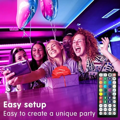 Tenmiro Led Lights for Bedroom 100ft (2 Rolls of 50ft) Music Sync Color Changing Strip Lights with Remote and App Control RGB Strip, for Room Home Party Decoration