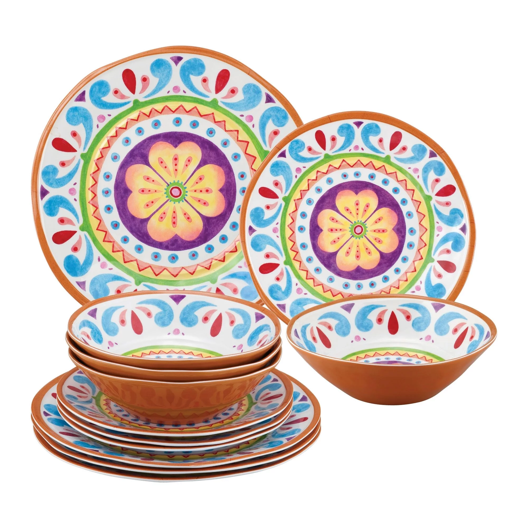 UPware 12-Piece Cinco de Mayo Melamine Dinnerware Set