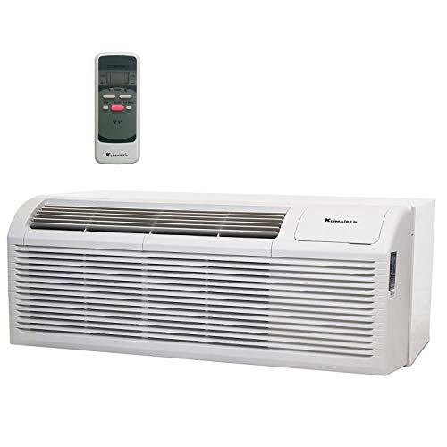 KLIMAIRE PTHP Air Conditioner Heat Pump with Wall Sleeve, Aluminum Grille, Remote Control, & Electric Heater