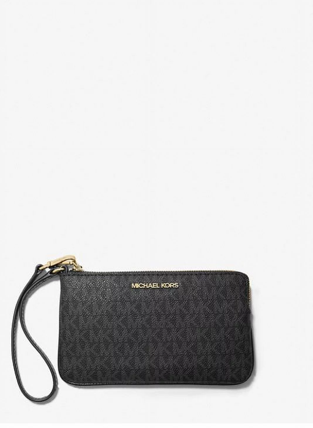 Michael Kors Womens Jet Set Travel Large Top Zip Signature PVC Wristlet Clutch