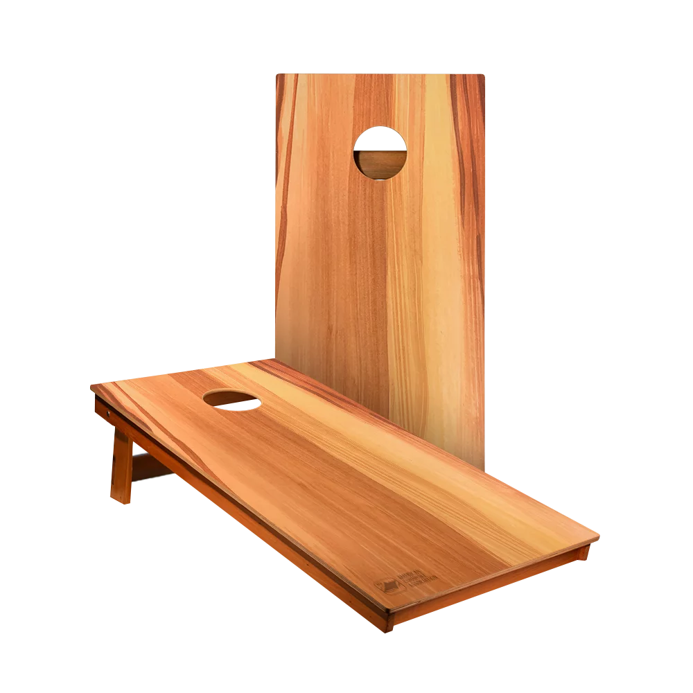 2x4 American Cornhole Association Backyard 2400 Raw Wood Panel Recreational Cornhole Boards Toss Game Beanbag Board Set