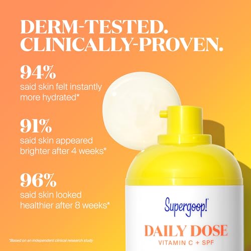 Supergoop! Daily Dose Vitamin C + SPF 40 PA+++, 1 fl oz - Broad Spectrum Sunscreen Serum - Helps Visibly Brighten Skin & the Appearance of Dark Spots - For All Skin Types