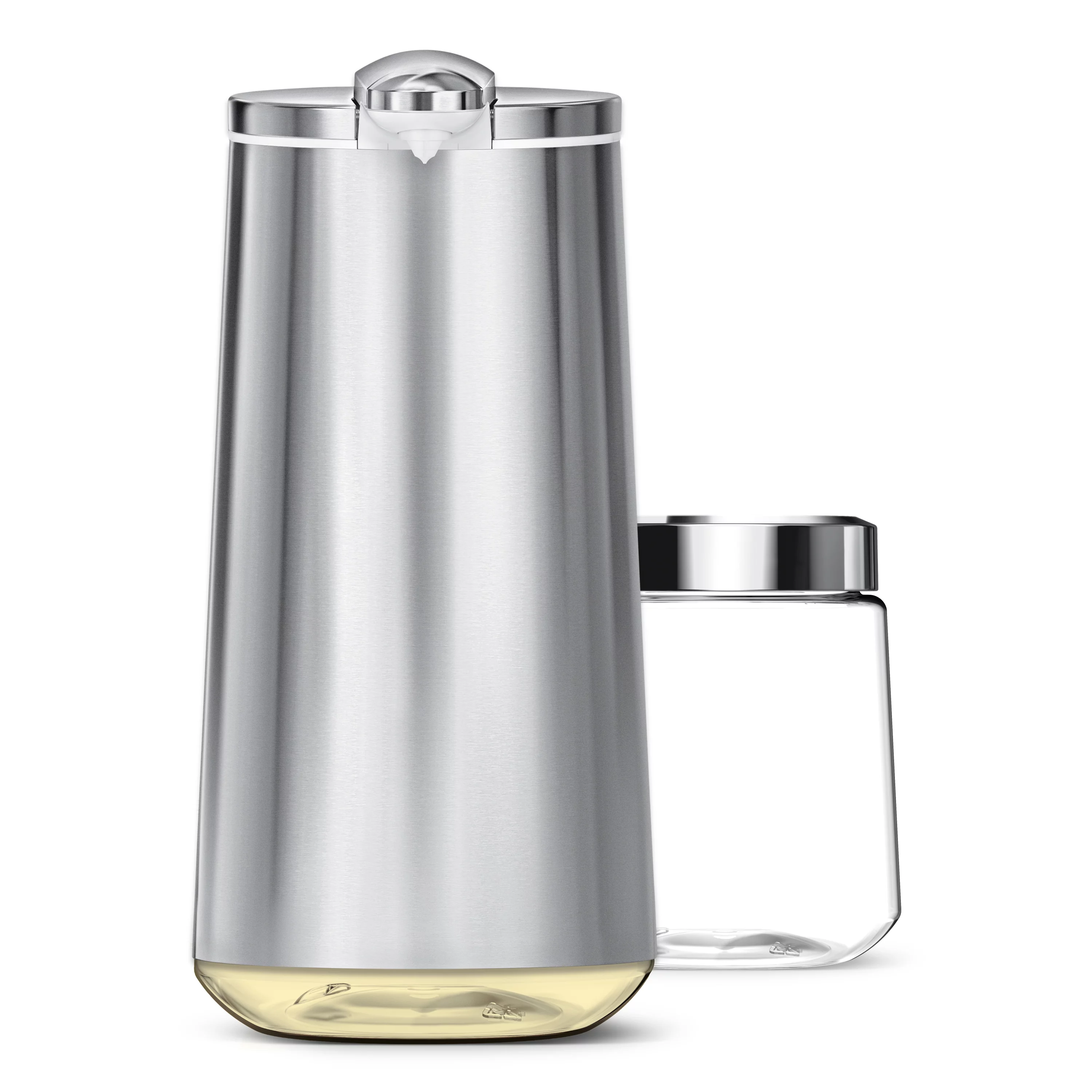 simplehuman 10 oz. Touch-Free Automatic Rechargeable Sensor Foam Soap Dispenser with Refillable Cartridge, Brushed Stainless Steel